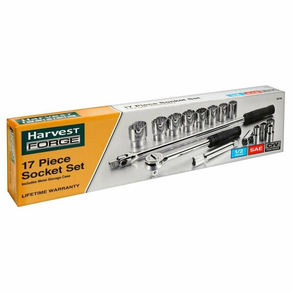 Protectionpro 0.5 in. Drive SAE Socket Set with Metal Case - 17 Piece PR3305206